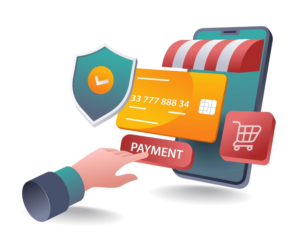 Digital Payment System for Online Shopping vector
