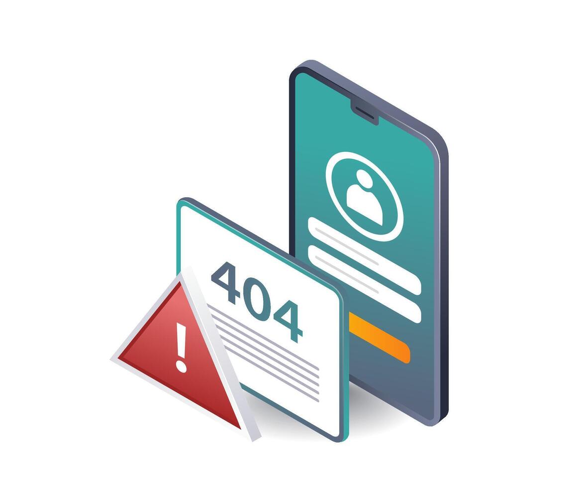 Troubleshooting Error 404 on Your Smartphone vector