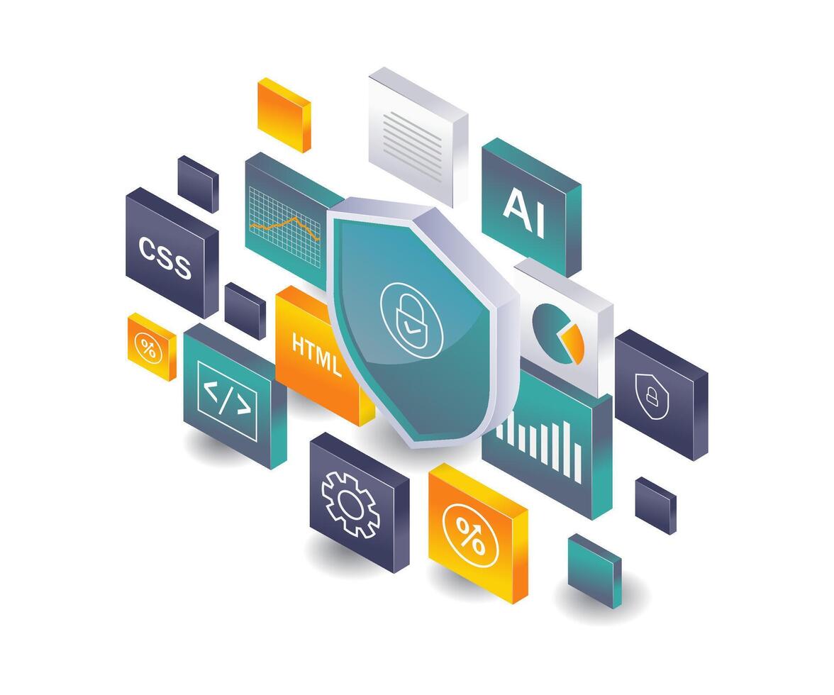 Data Security in Technology Applications vector