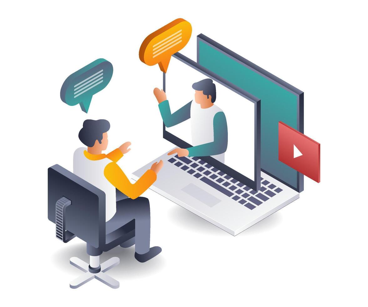 Call Conversations on Computers vector