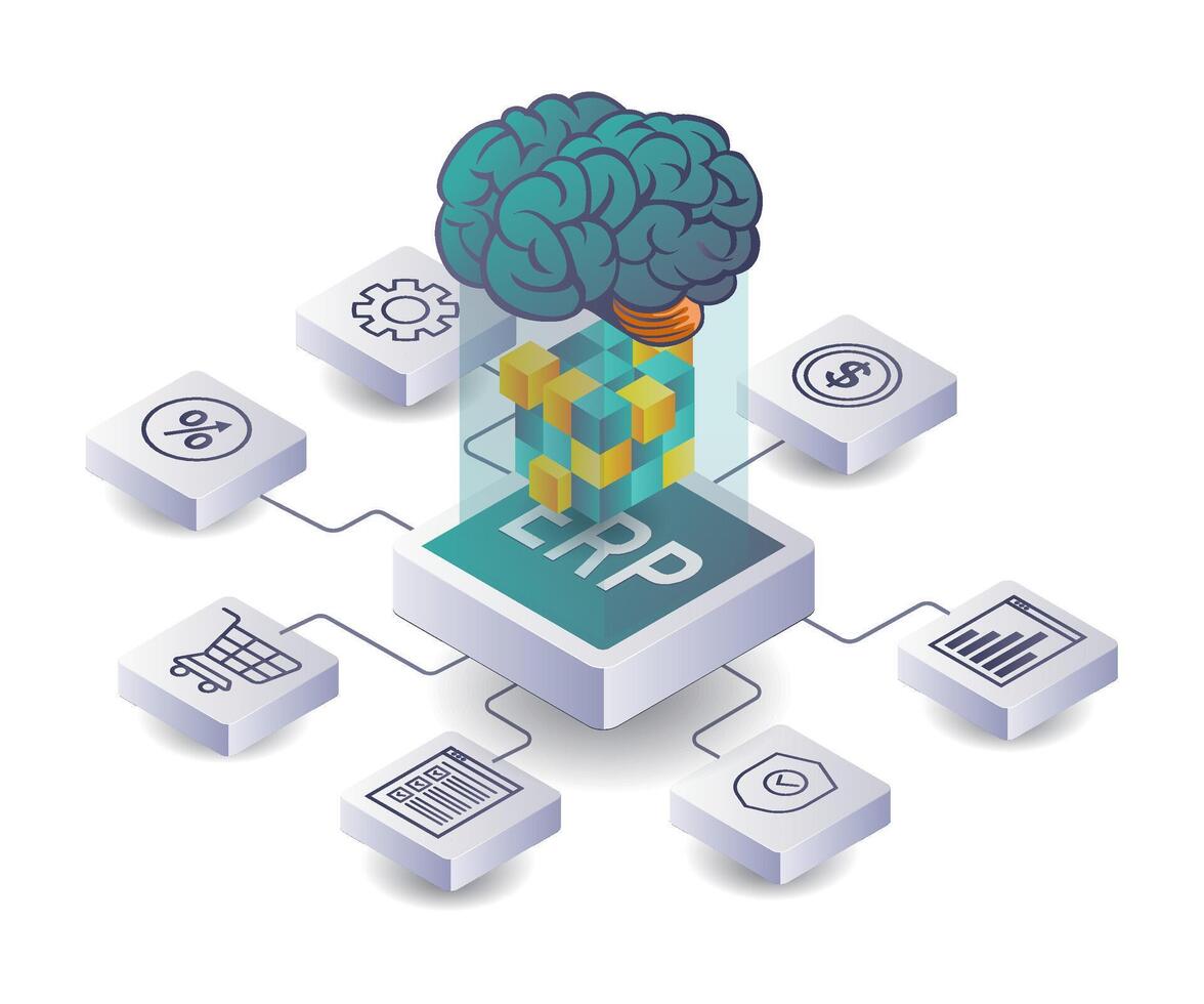 ERP Database Network for Business Development vector