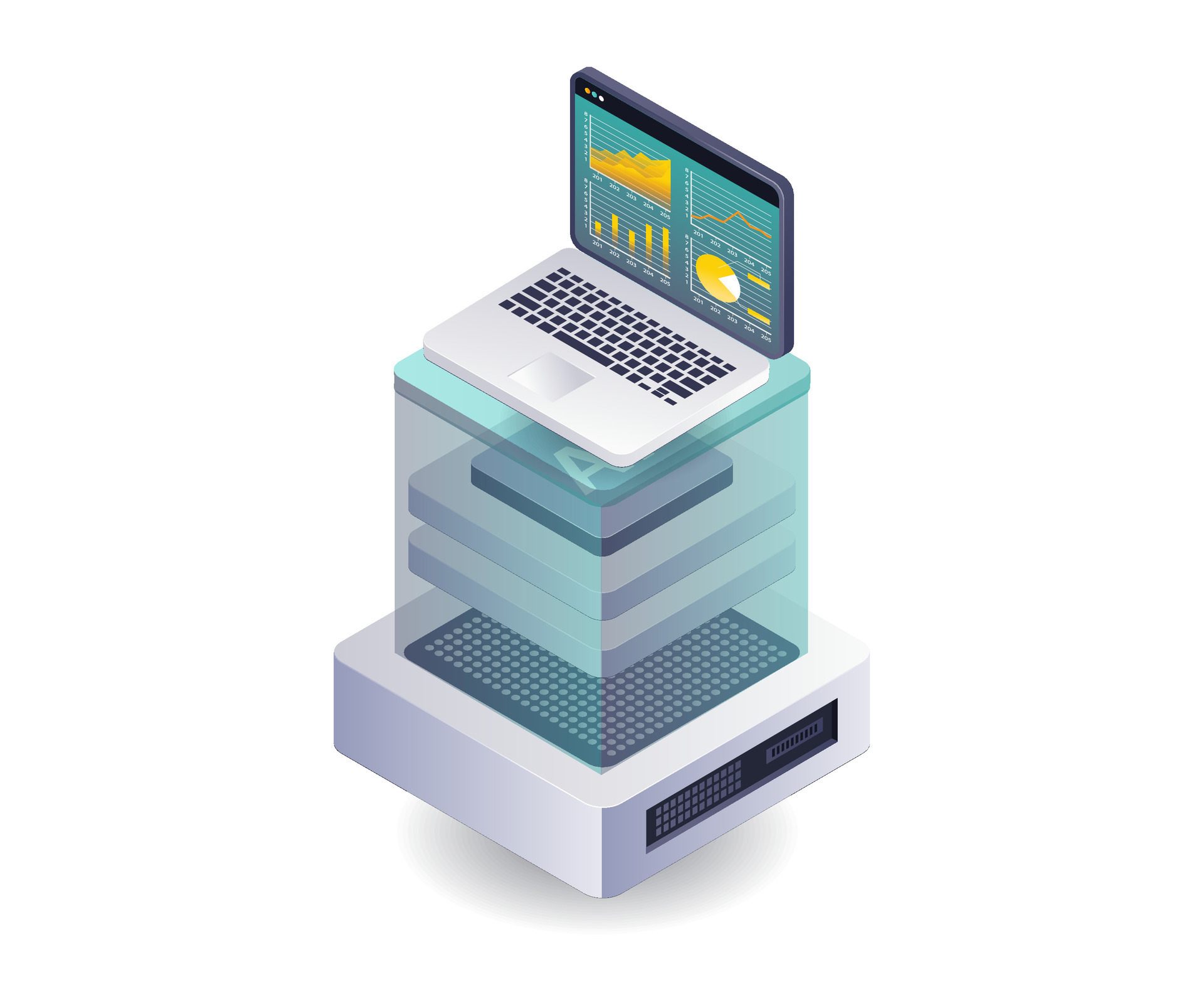 Data Analysis in Computer Server Technology 47546852 Vector Art at Vecteezy