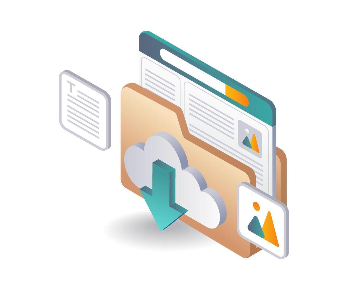 Data Storage on Computer Technology Servers vector