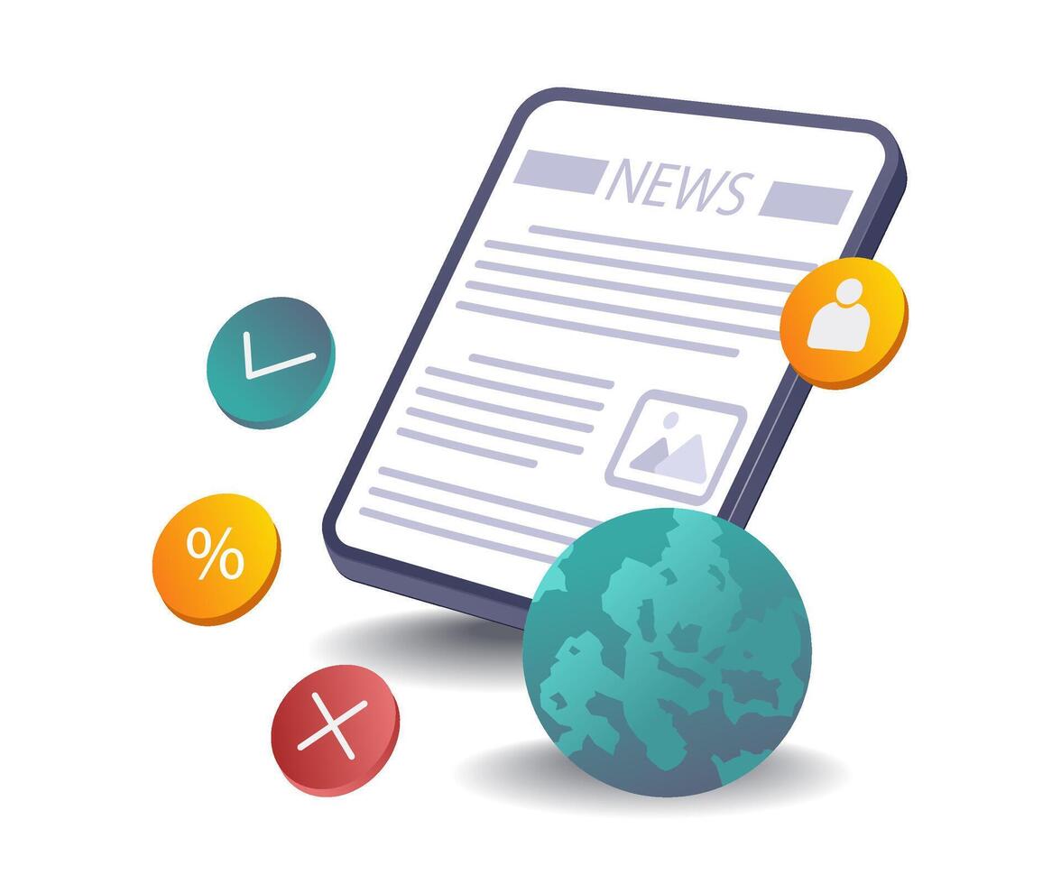 Exploring the Latest Global News and Information vector