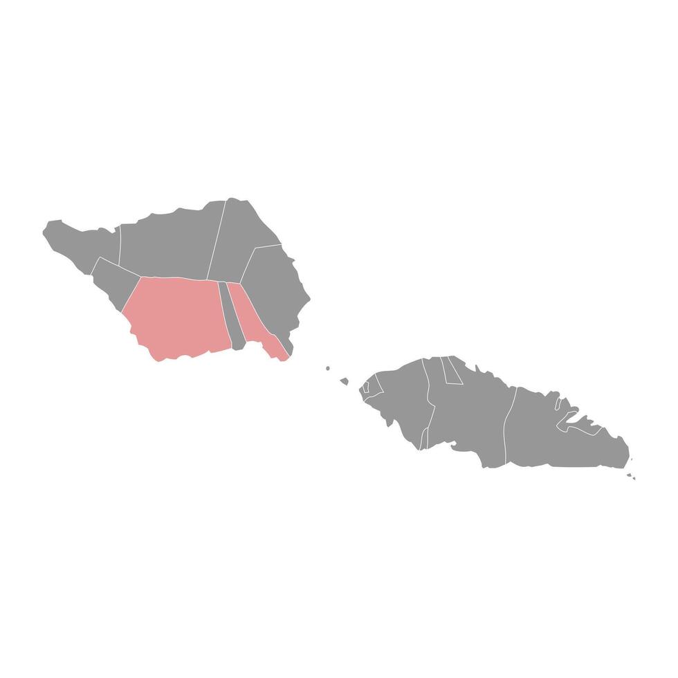 Palauli district map, administrative division of Samoa. illustration. vector
