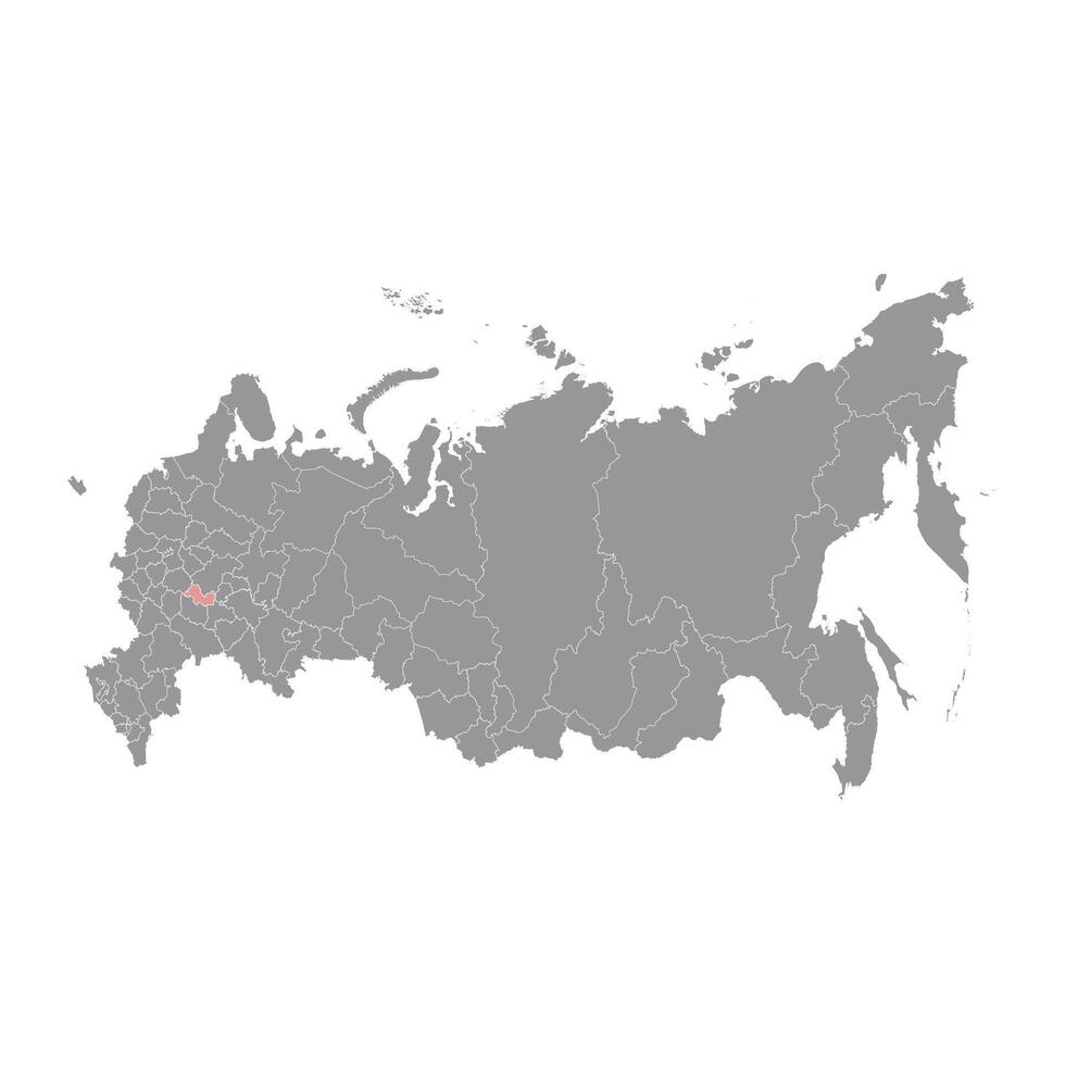 Mordovia map, administrative division of Russia. illustration. vector