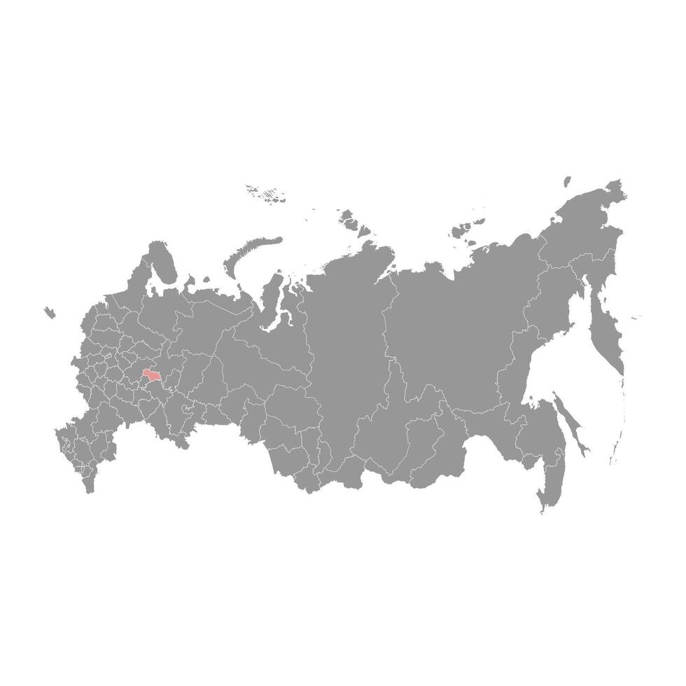 Mari El map, administrative division of Russia. illustration. vector