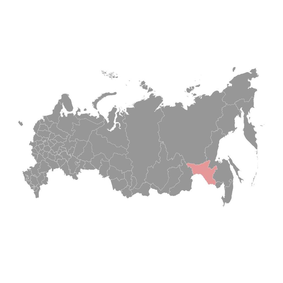 Amur Oblast map, administrative division of Russia. illustration. vector