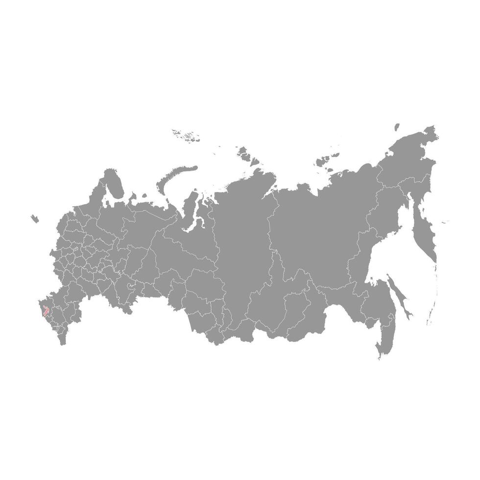 Adygea map, administrative division of Russia. illustration. vector
