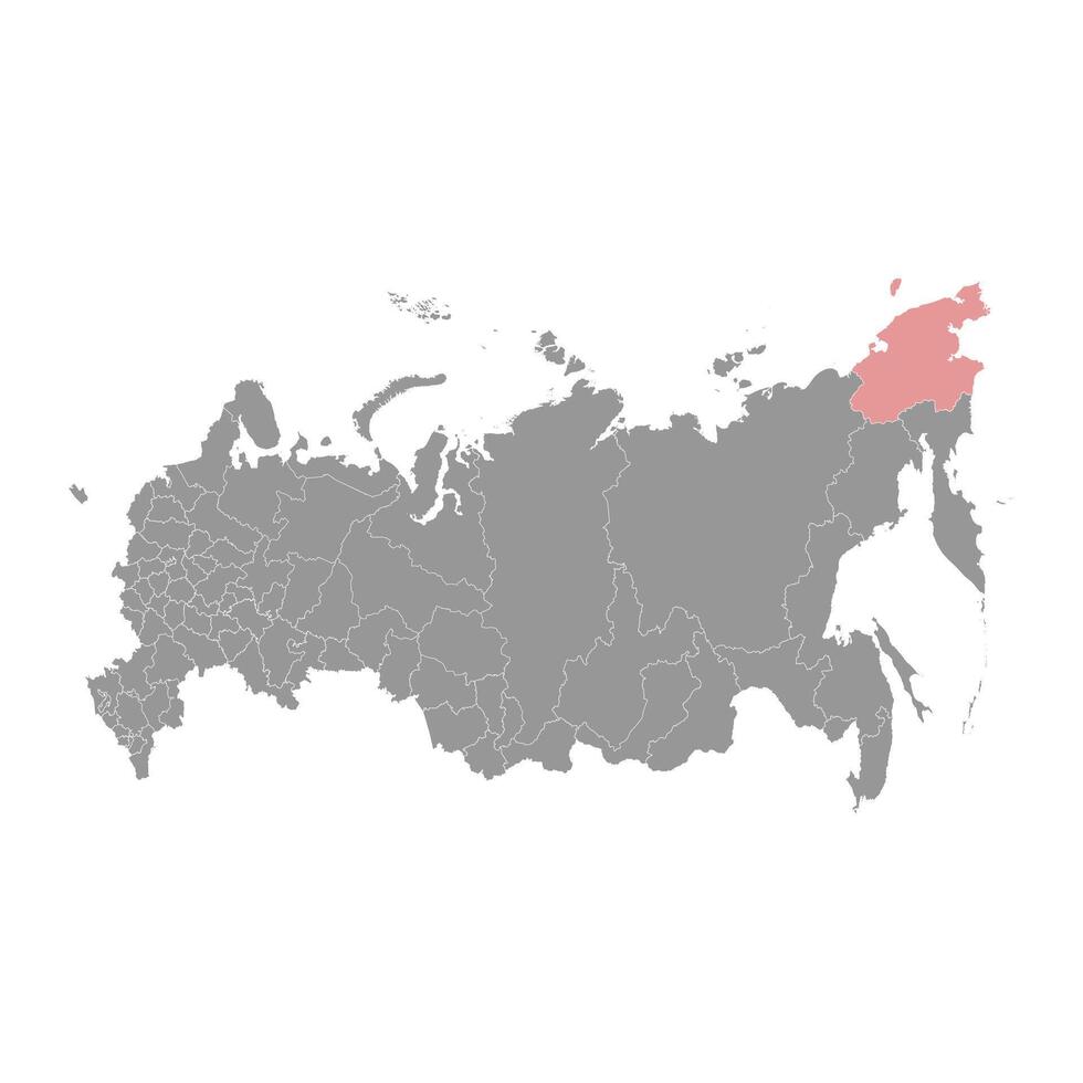 Chukotka Autonomous Okrug map, administrative division of Russia. illustration. vector