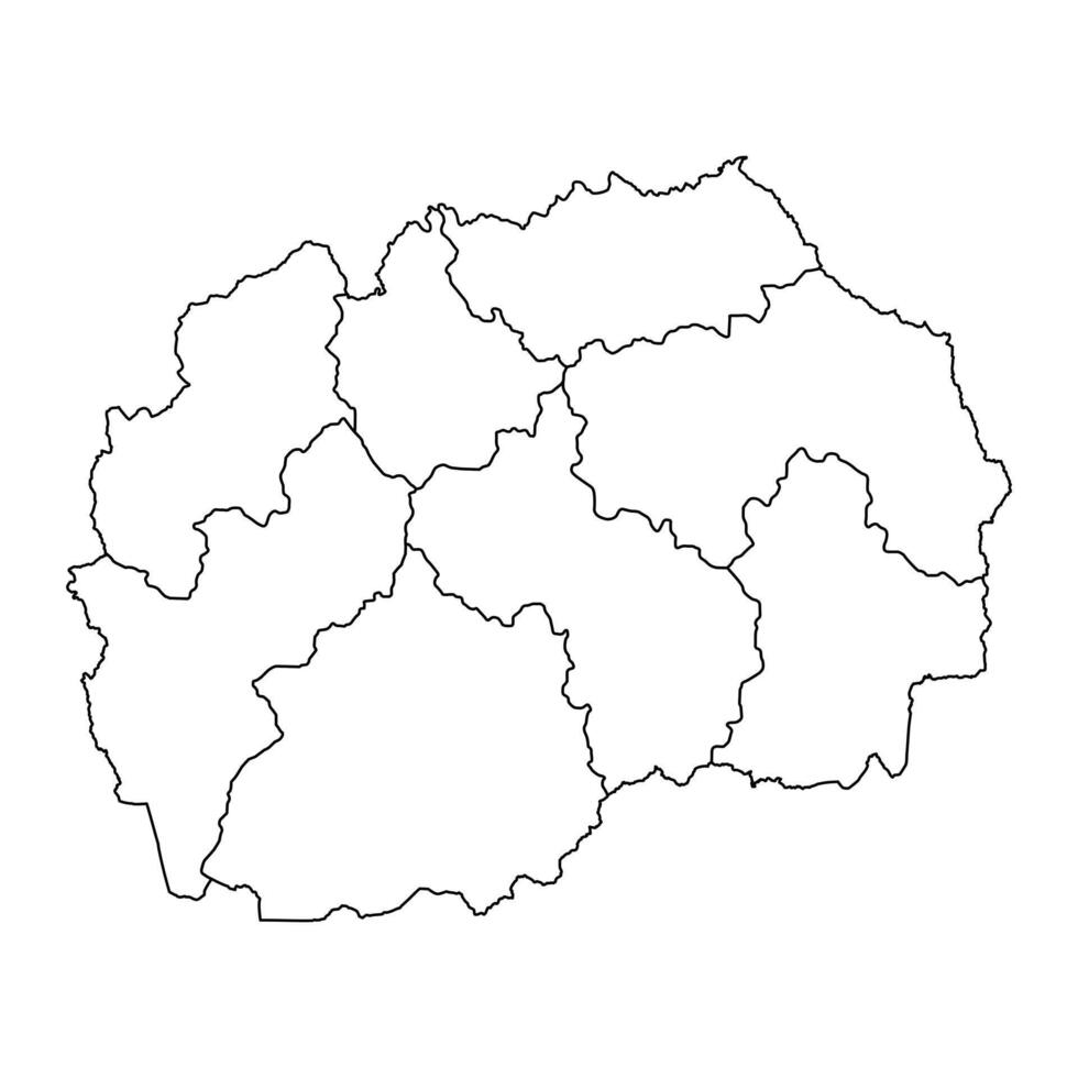 North Macedonia map with administrative divisions. illustration. vector