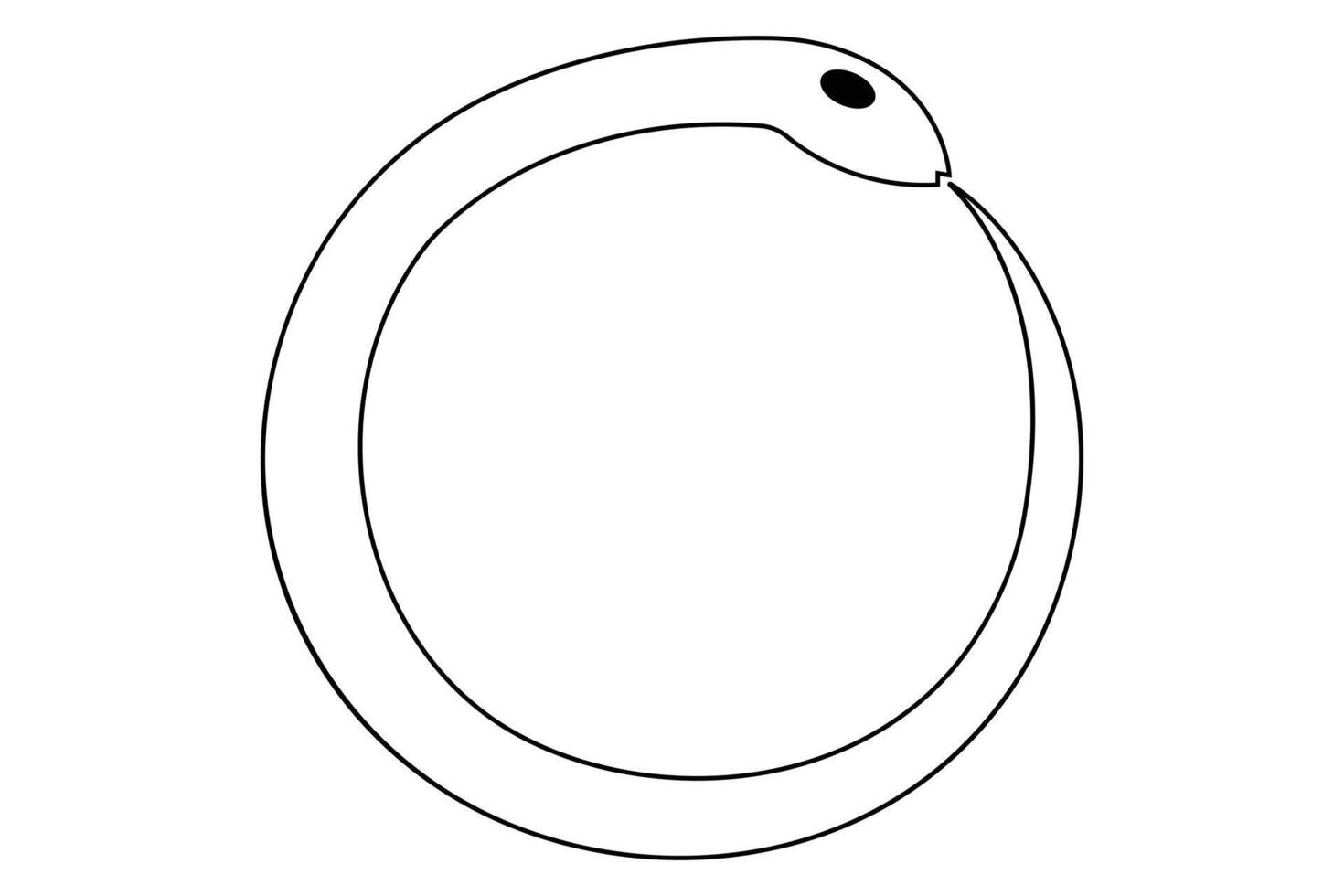 Snake continuous one line art hand drawing symbol. Poisonous reptile serpent outline, wildlife nature concept vector