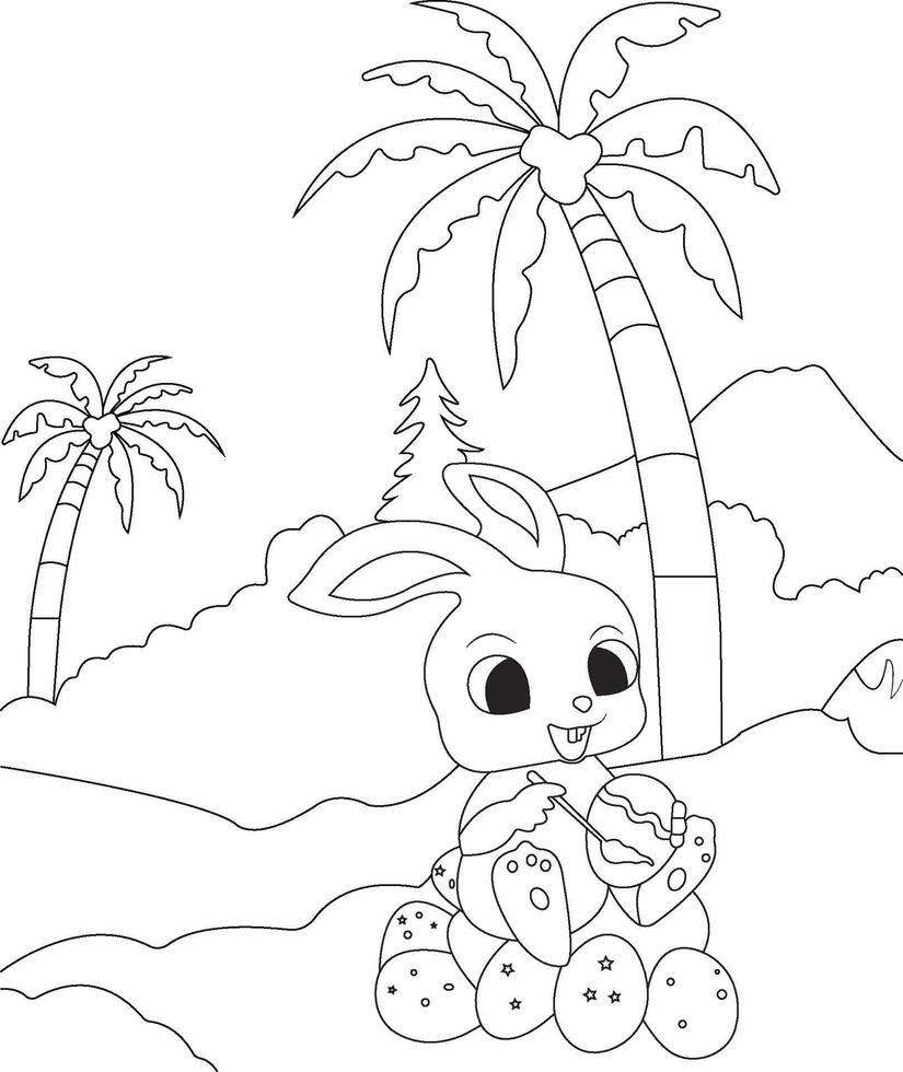 Easter coloring page for kids vector