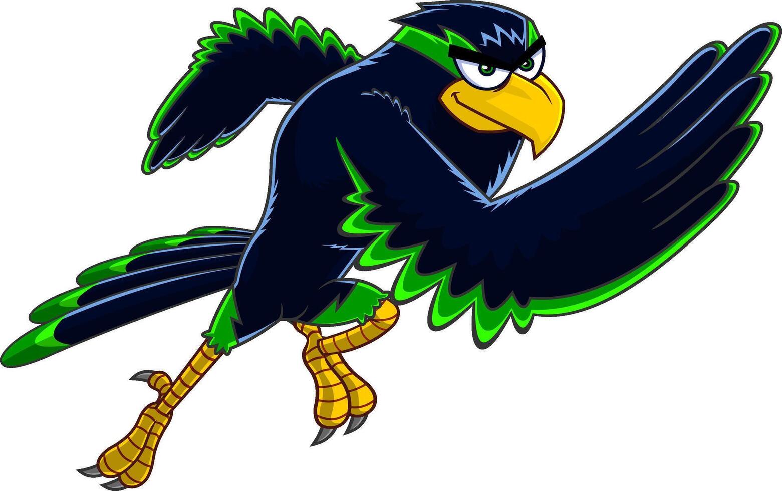 Hawk Bird Cartoon Character Running vector
