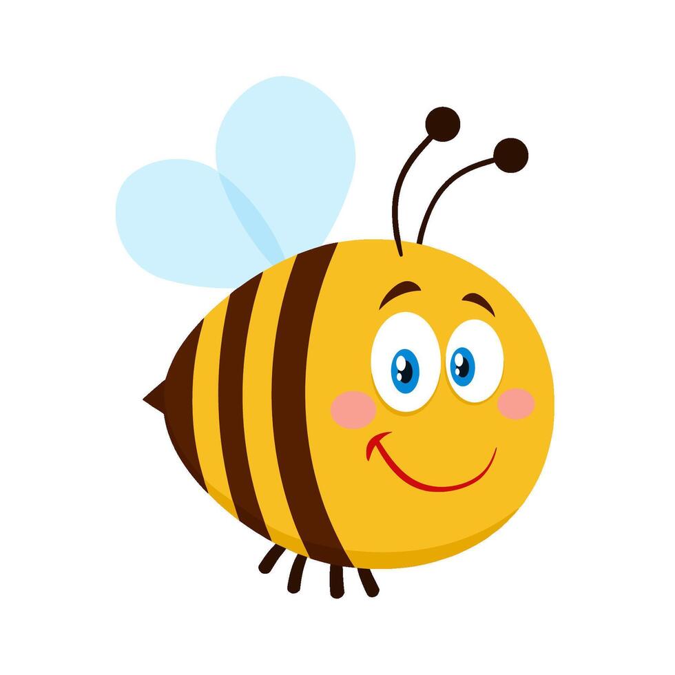 Smiling Cute Bee Cartoon Character vector
