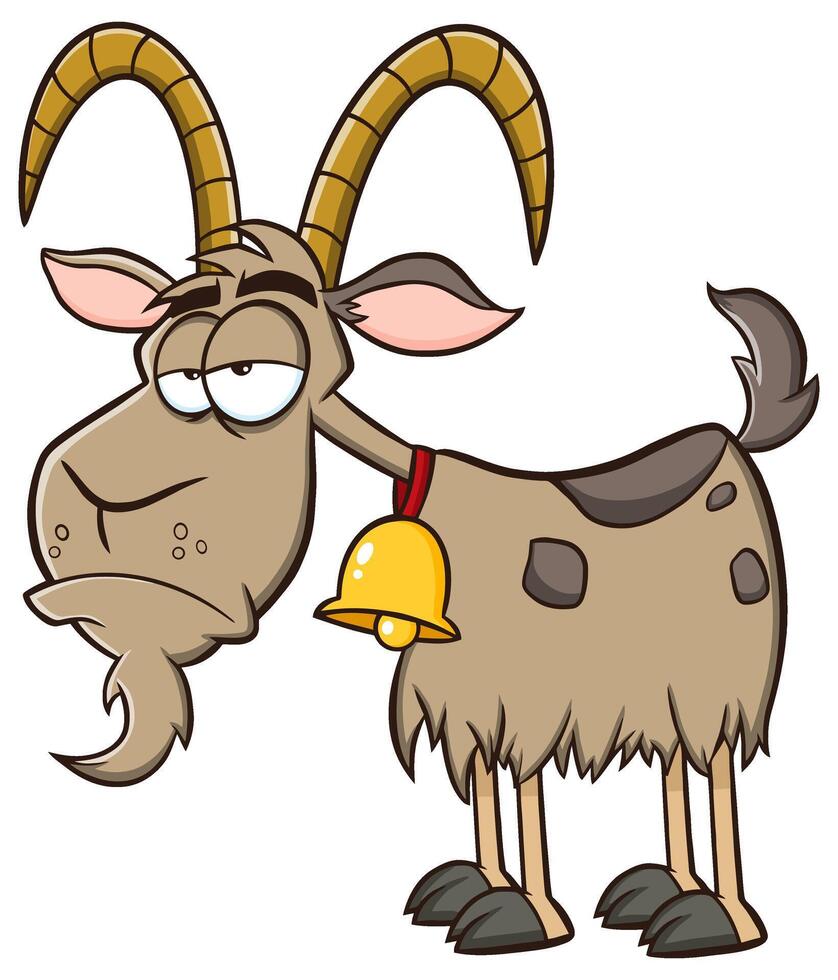 Grumpy Goat Cartoon Mascot Character vector