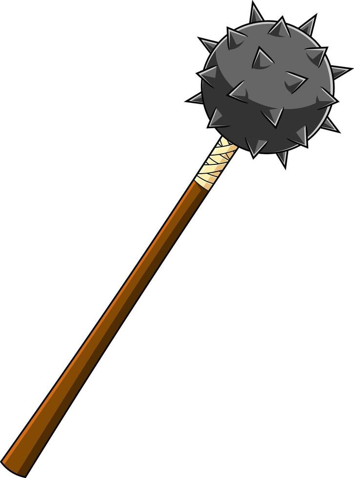 Cartoon Medieval Mace Weapon vector