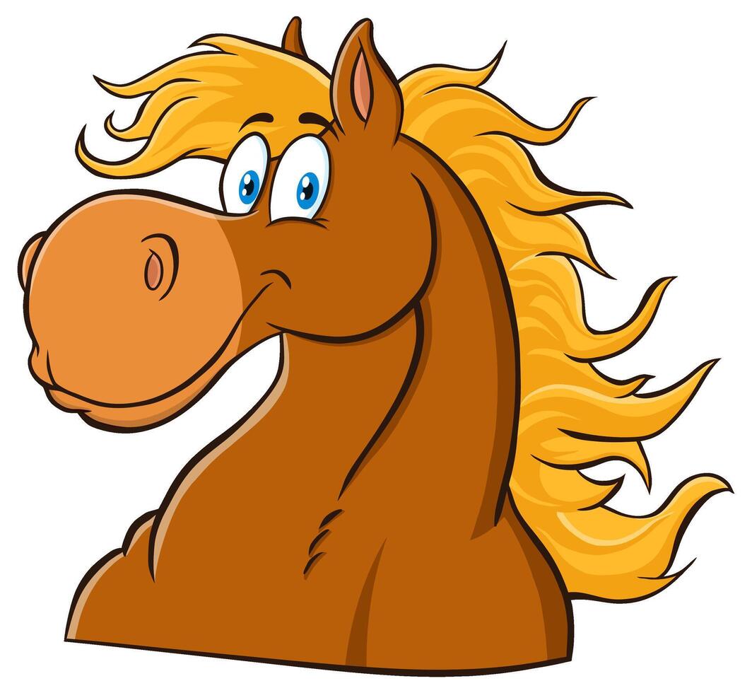 Horse Head Cartoon Mascot Character vector