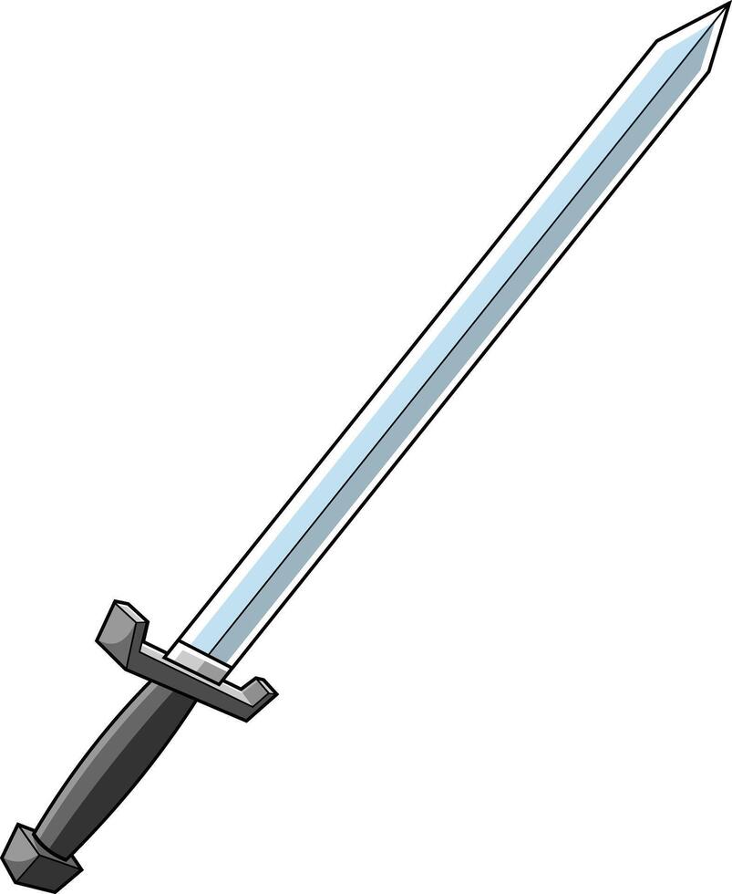 Cartoon Viking Sword Weapon. Hand Drawn Illustration vector