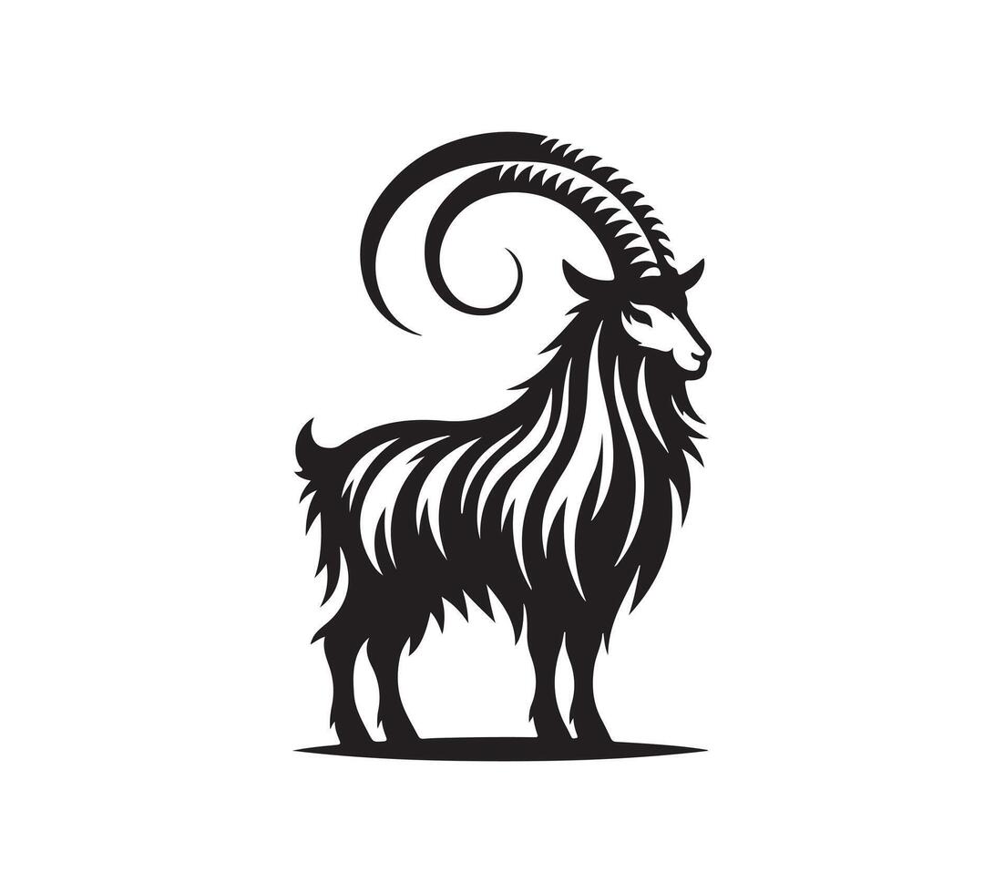 goat silhouette illustration vector