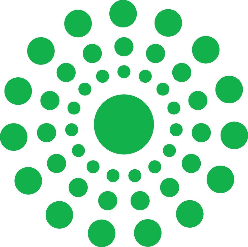 Vibrant Green Circular Pattern - Modern Geometric Design with Concentric Circles on a Clean White Background vector