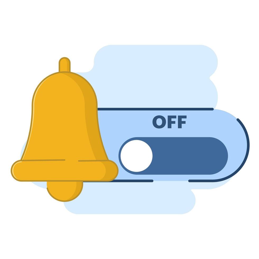 concept of turning off notification messages. do not disturb mode, silent profile on the device. Zero notification, modern graphic element for landing page, ui, etc. flat design illustration. vector