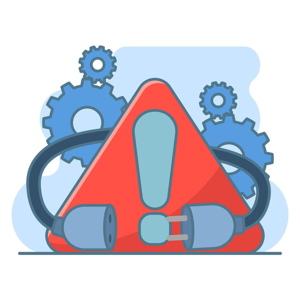 Plug error concept, Electrical socket with plug. cable disconnected. Connect disconnection, modern graphic element for landing page, ui, infographics, icons. flat design illustration. vector