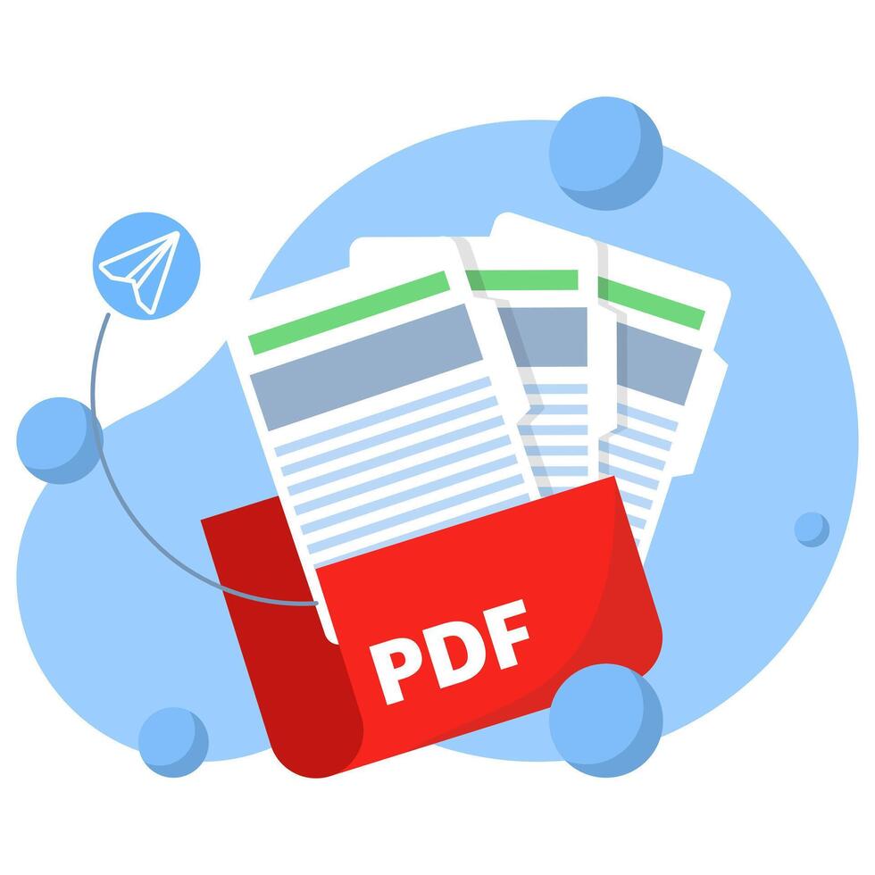 concept of sharing or sending in PDF document file format. Transfer files from computer folder to folder. PDF Document File Transfer. file sharing, simple elements, icons, logos, symbols, signs. vector