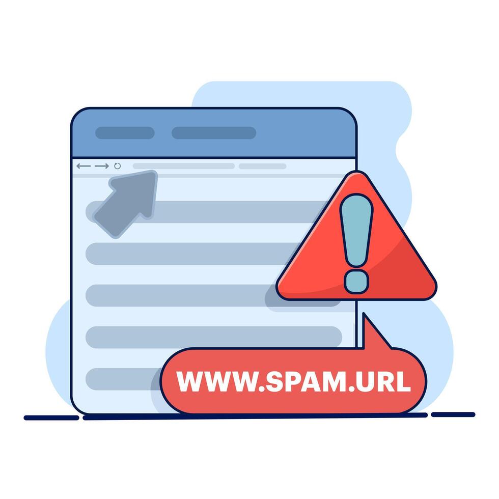concept Concept do not click on spam URLs, suspicious and dangerous hyperlinks. modern graphic elements for landing page, blank state ui, infographics, icons. flat design illustration. vector