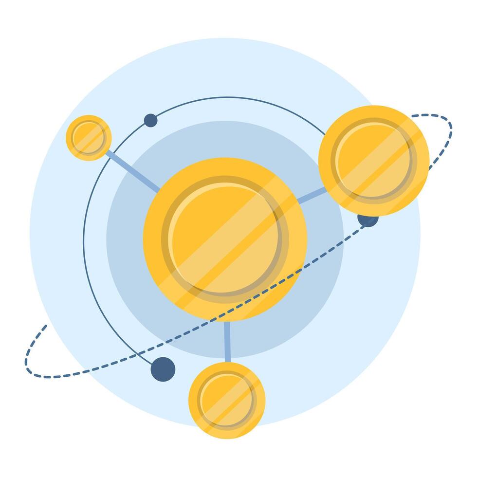 Concept of Coins and currency, Digital economy, Transactions and processing. Design elements related to stack, finance, investment, making money, loan, saving money, budget, infographic web banner. vector