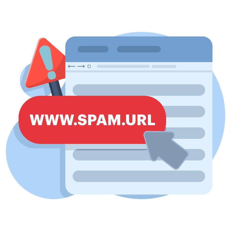 concept Concept do not click on spam URLs, suspicious and dangerous hyperlinks. modern graphic elements for landing page, blank state ui, infographics, icons. flat design illustration. vector
