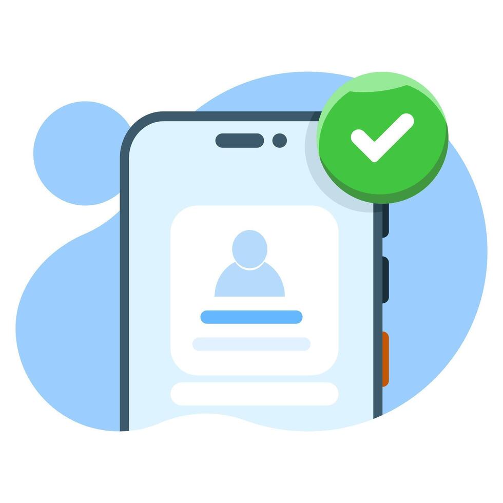 Concept of mobile app account successfully registered, successful login via smart phone. modern graphic elements for pop up ui information, infographics, icons, flat design illustration. vector