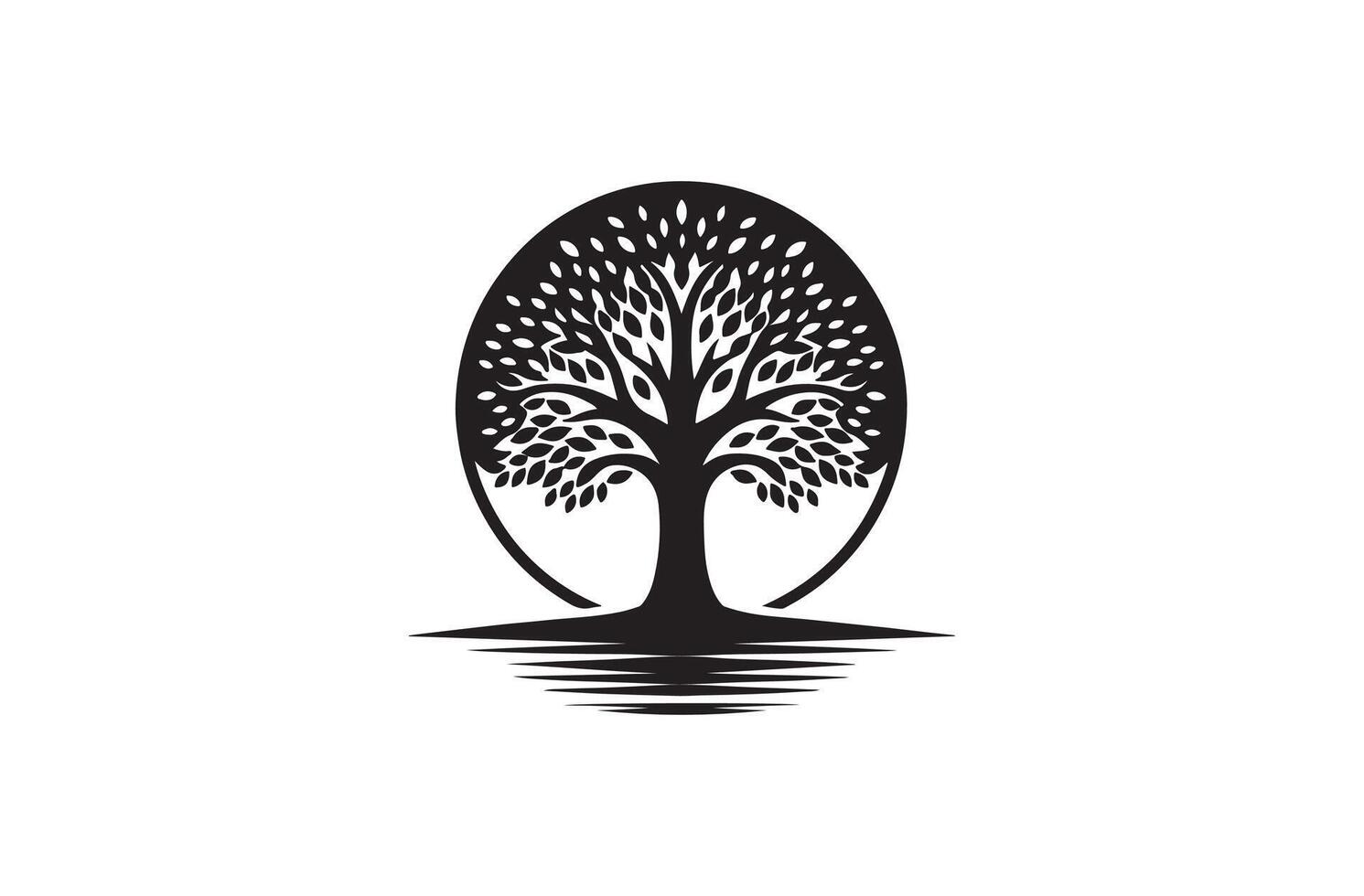 Tree black silhouette vector