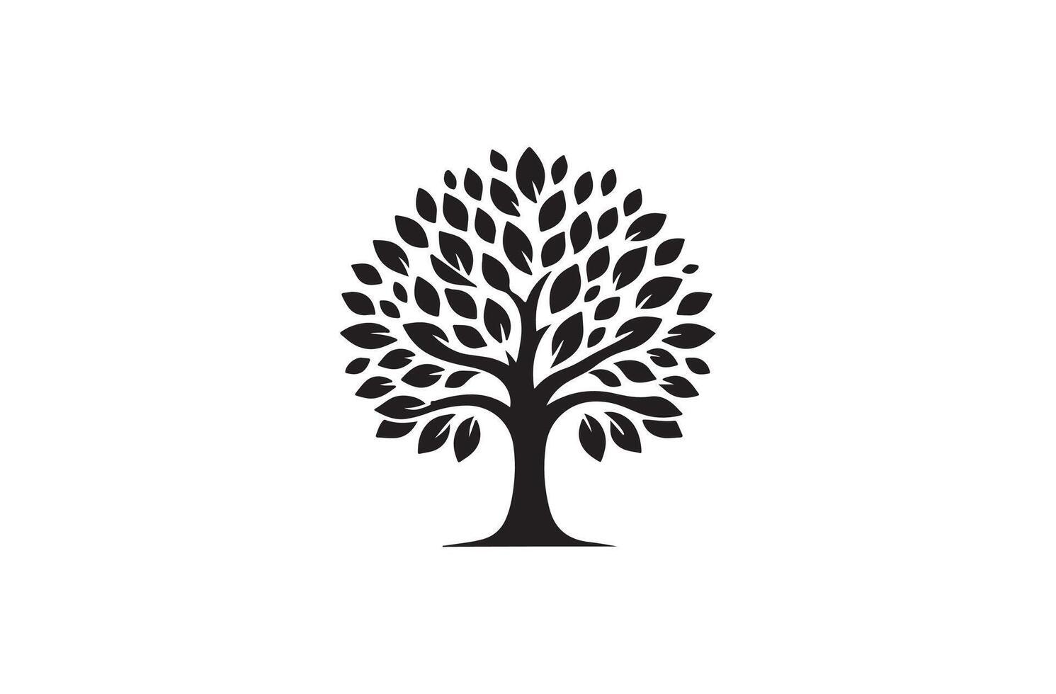 Tree black silhouette vector