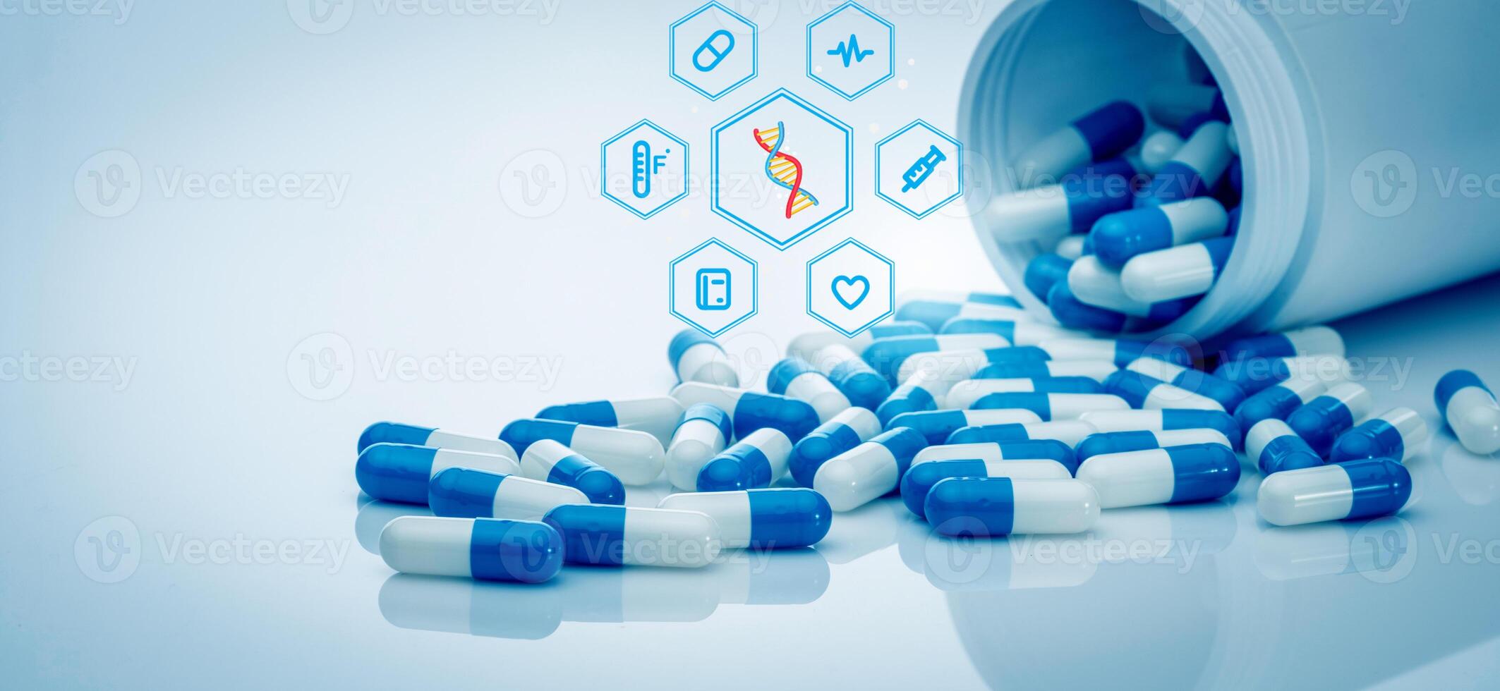 Personalized medicine technologies with advanced biotechnology, artificial intelligence, and health information systems. Nanotechnology, genomics, and proteomics for precision healthcare solutions. photo
