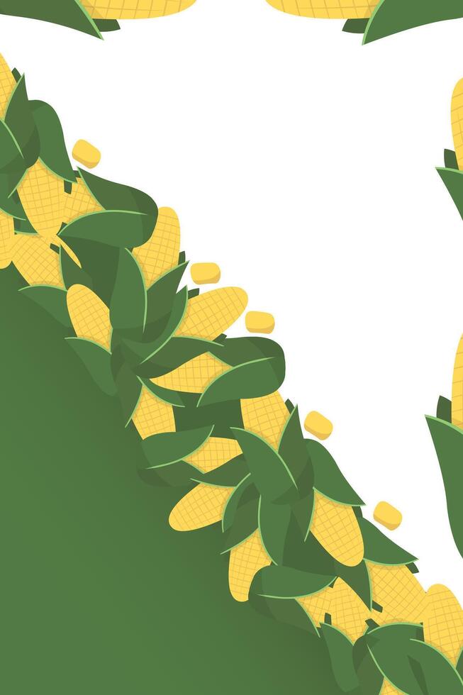 Frame corn banner. Vegetable border corn with copy space vector