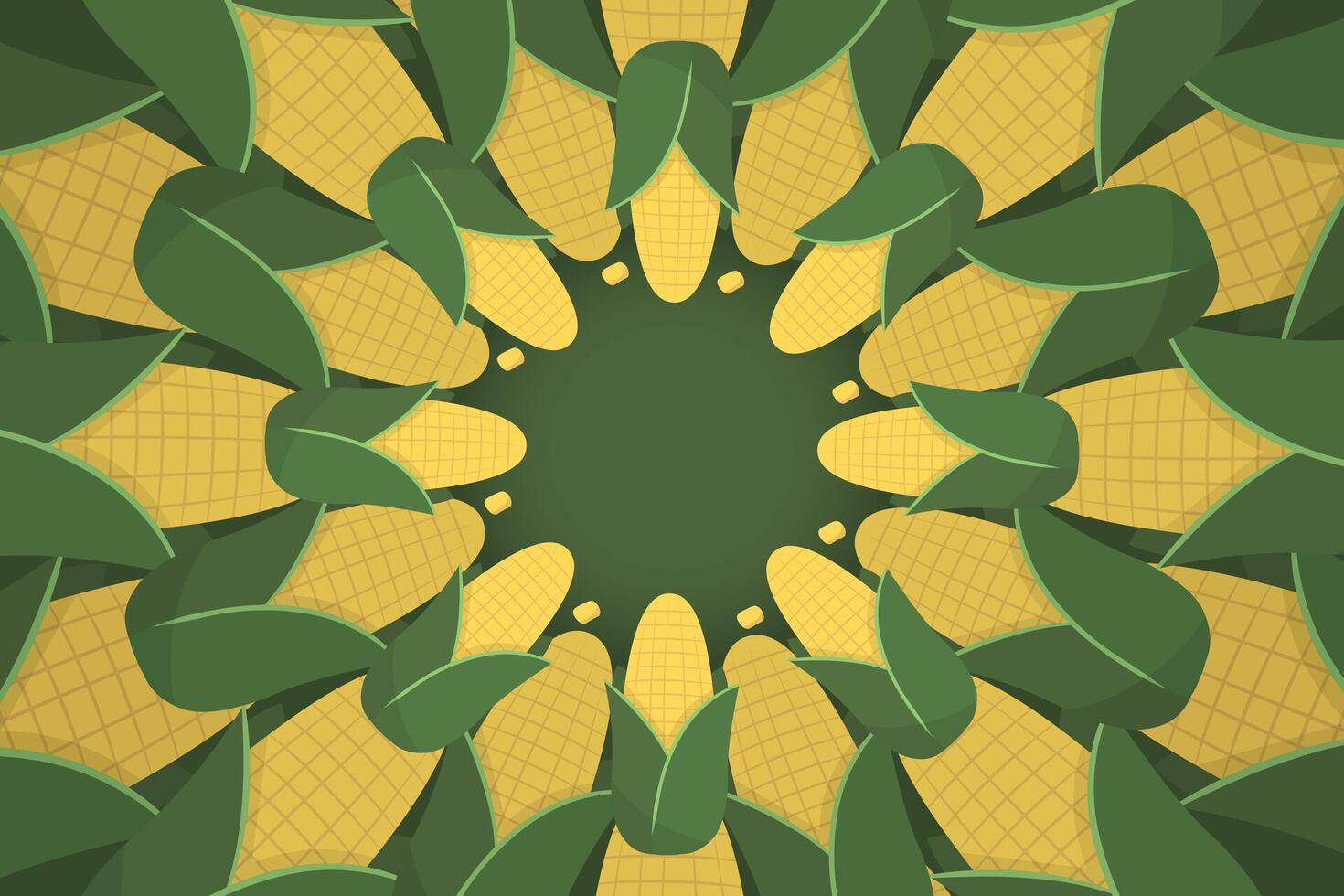 Frame corn banner. Vegetable border corn with copy space vector