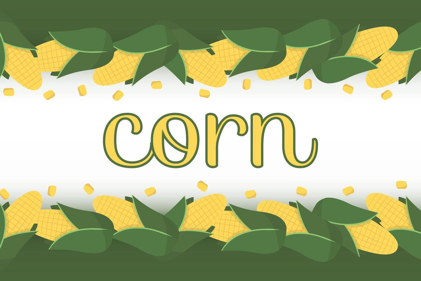 Frame corn banner. Vegetable border corn with copy space vector
