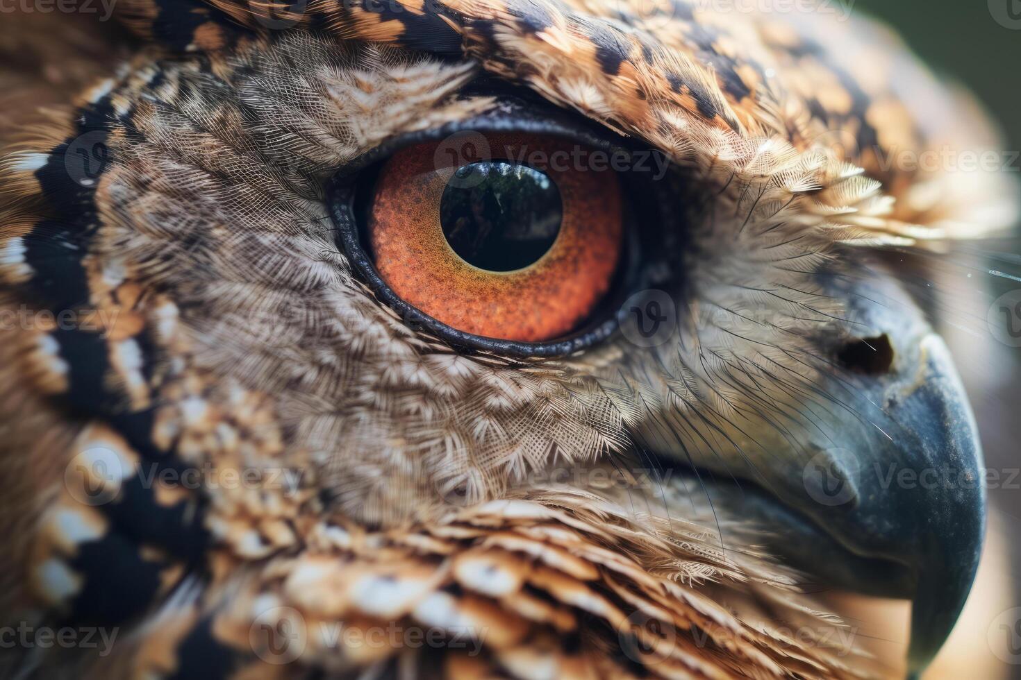 Close up of an owls eye photo