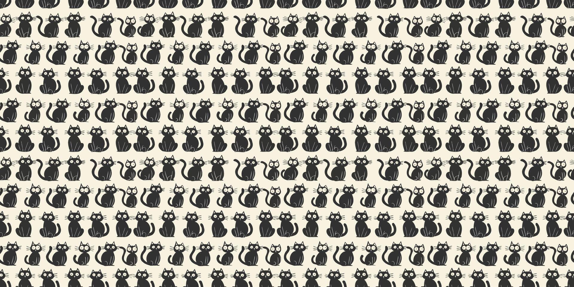 Black Cats Seamless Pattern vector