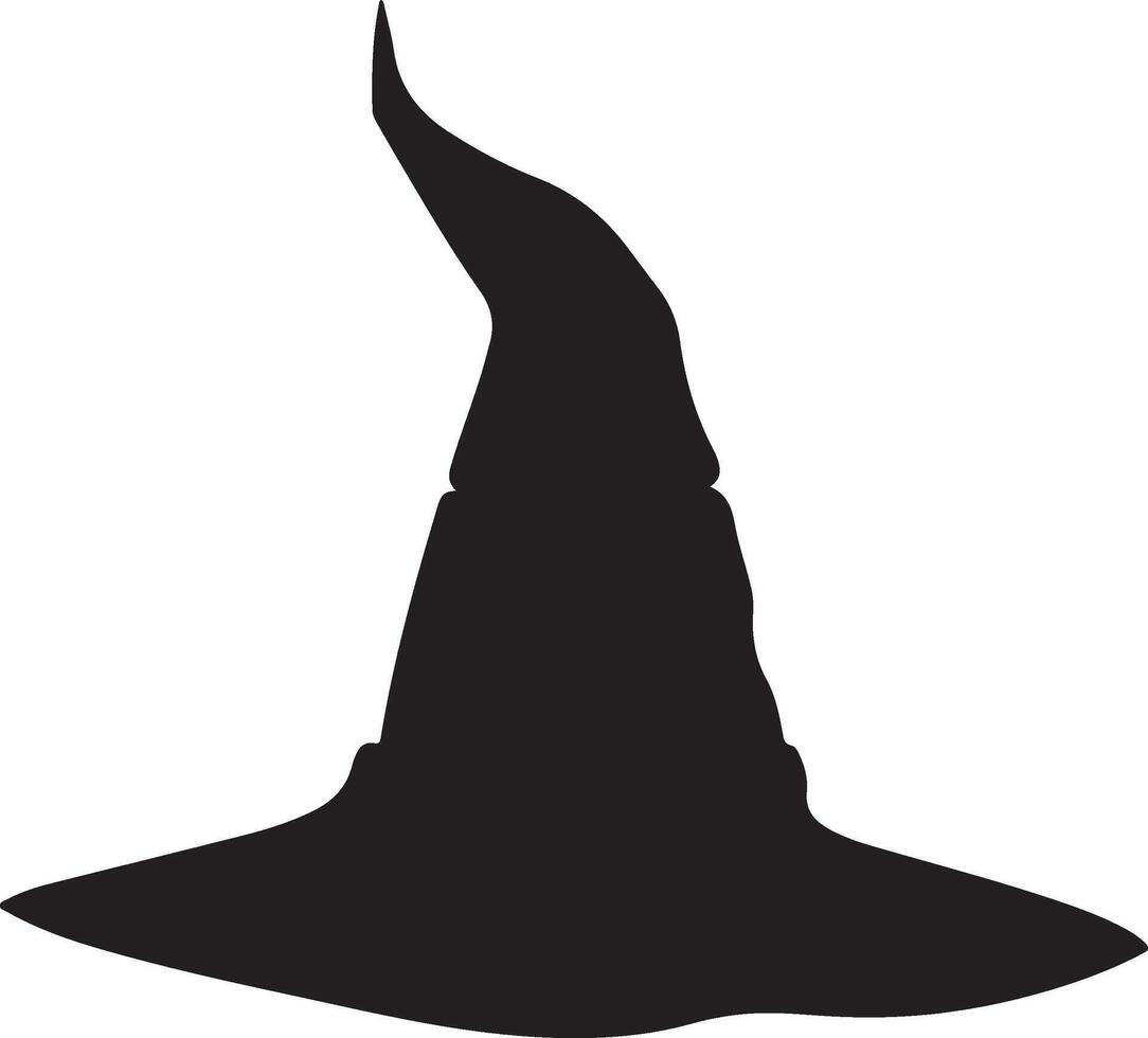 Halloween Witch Hat Silhouette Illustration White Background vector