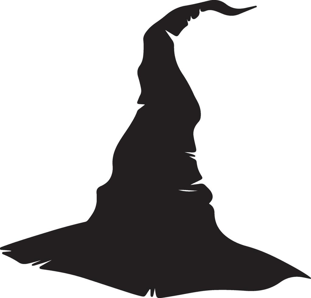 Halloween Witch Hat Silhouette Illustration White Background vector