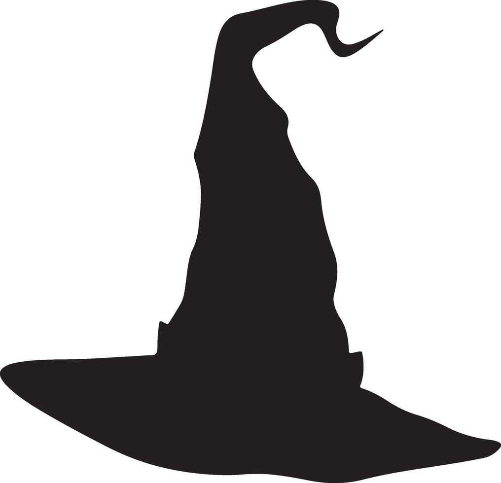 Halloween Witch Hat Silhouette Illustration White Background vector