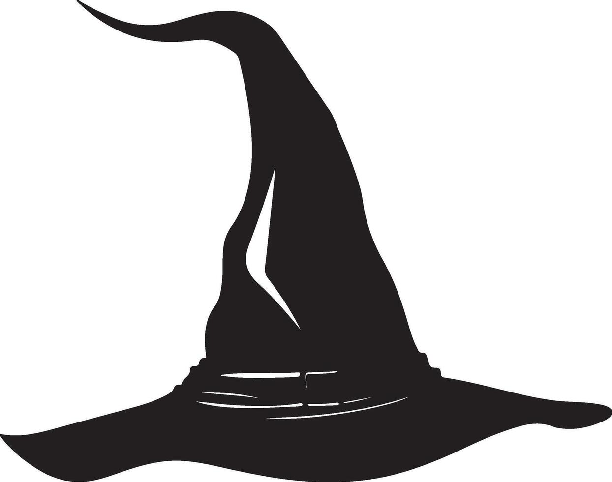 Halloween Witch Hat Silhouette Illustration White Background vector