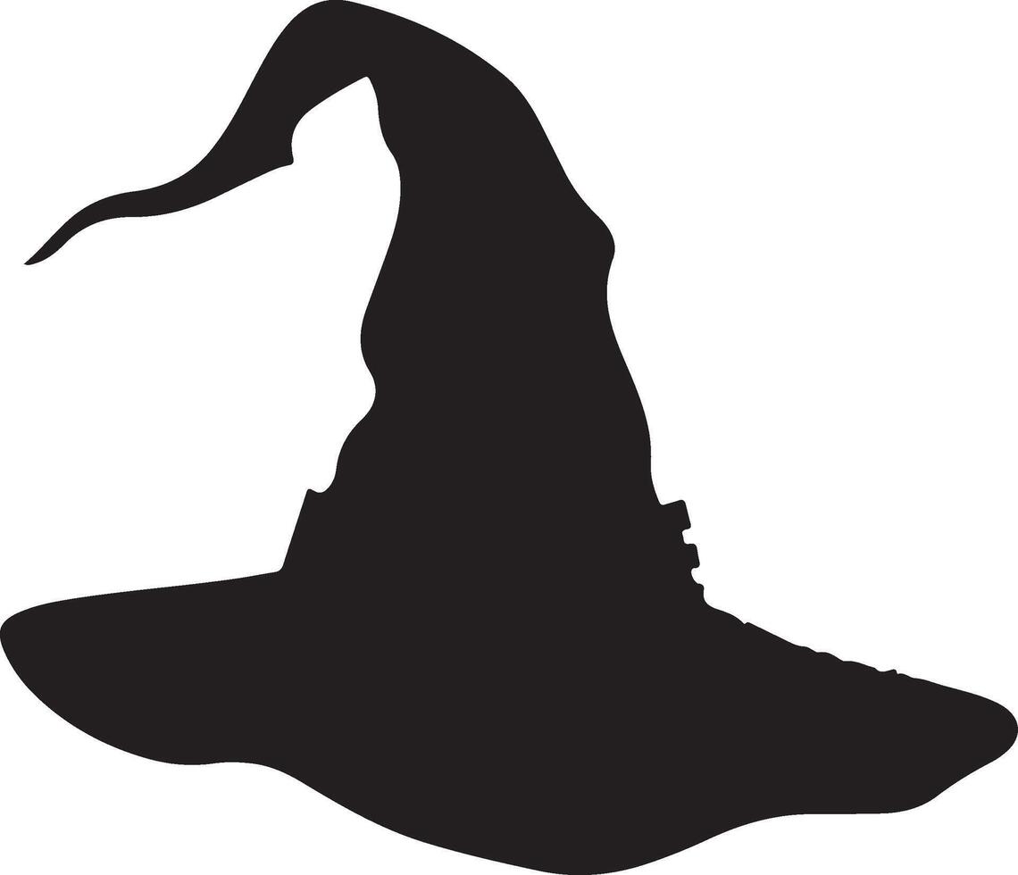 Halloween Witch Hat Silhouette Illustration White Background vector