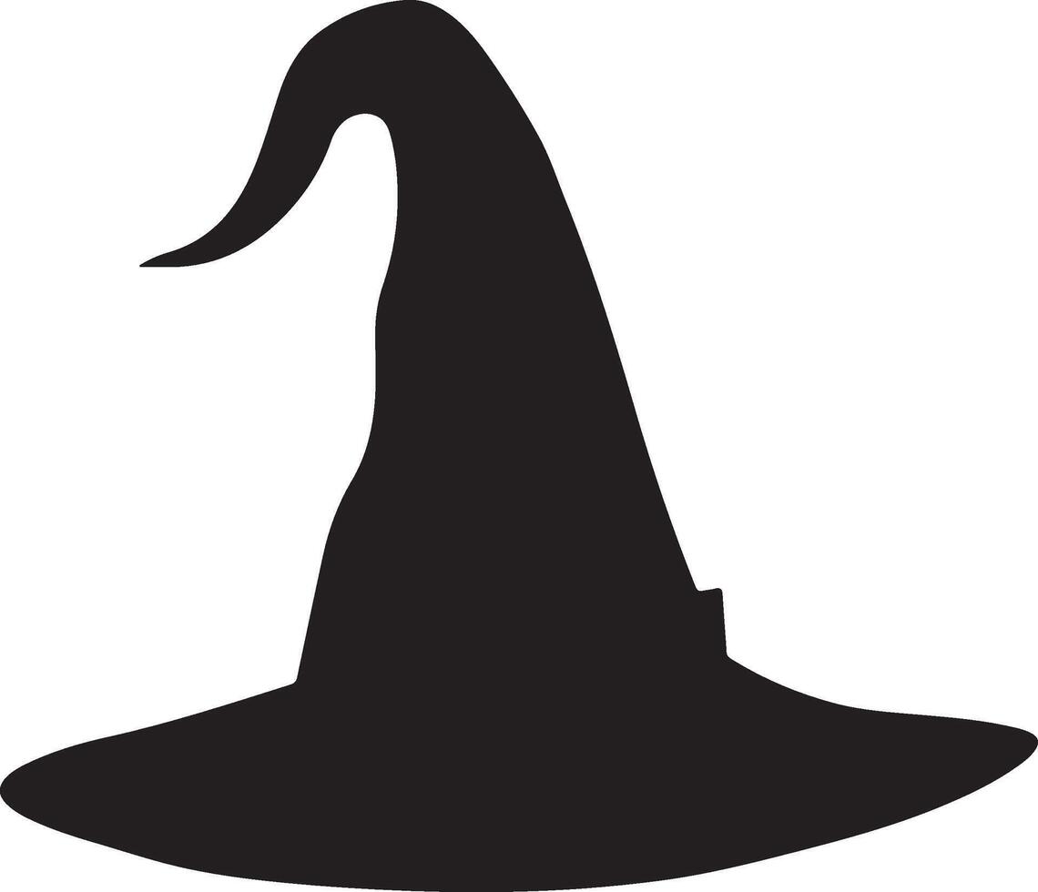 Halloween Witch Hat Silhouette Illustration White Background vector