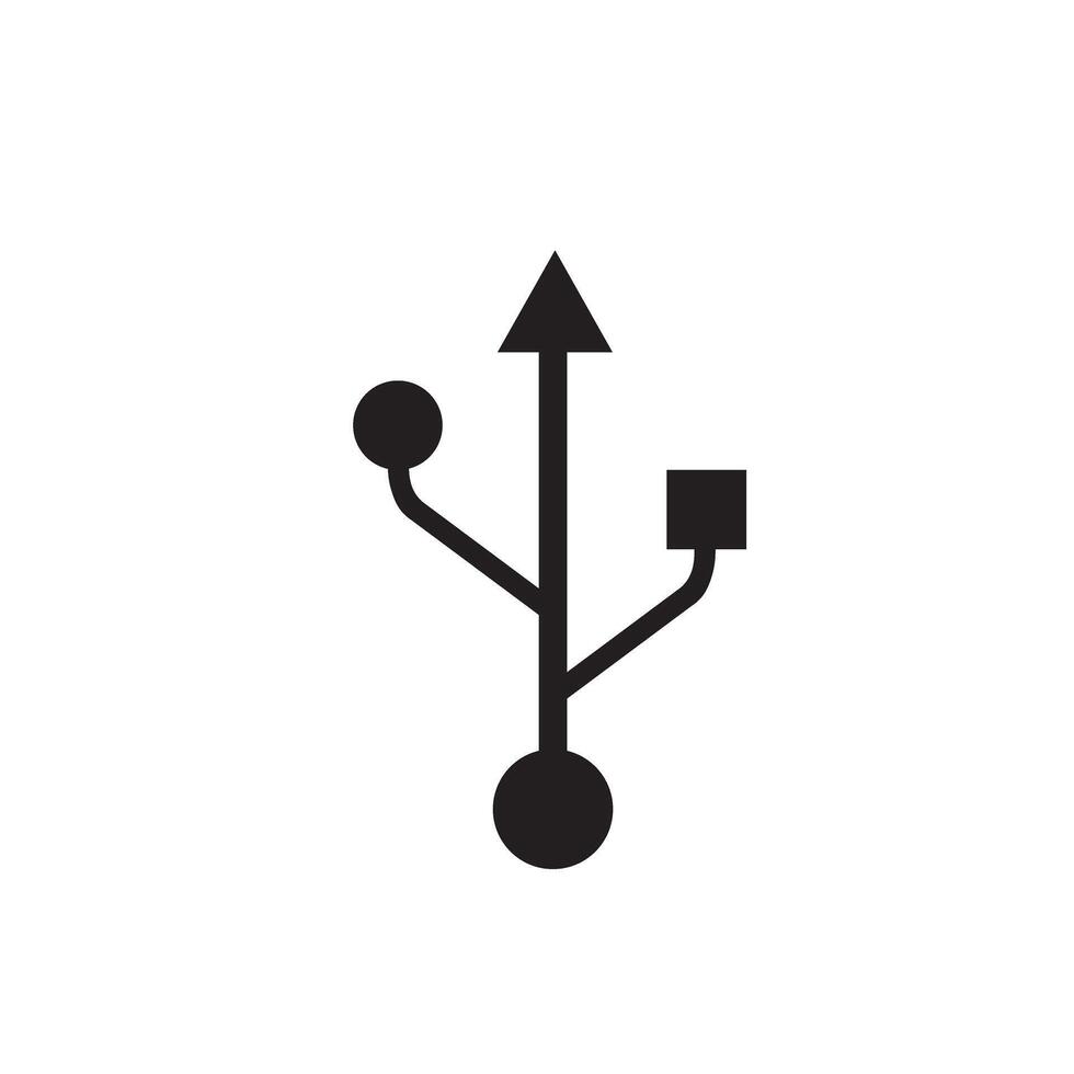 USB icon, for logos, templates and web illustrations. vector