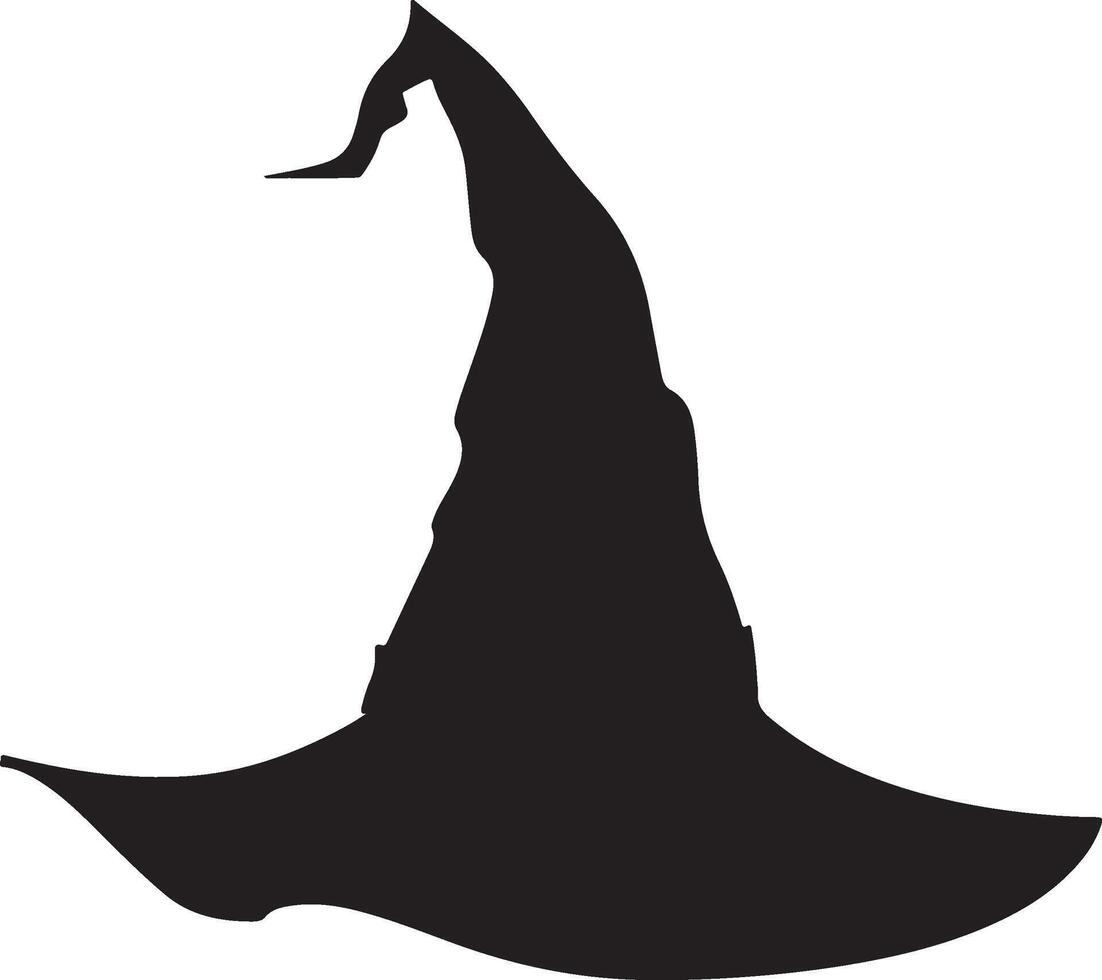 Halloween Witch Hat Silhouette Illustration White Background vector