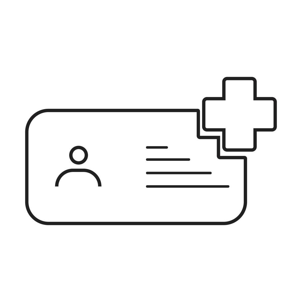Medical card icon on white background vector
