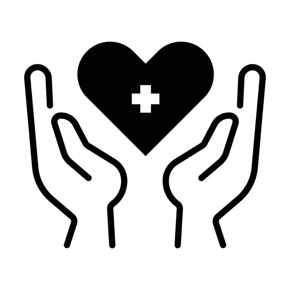 Heart care icon on white background vector